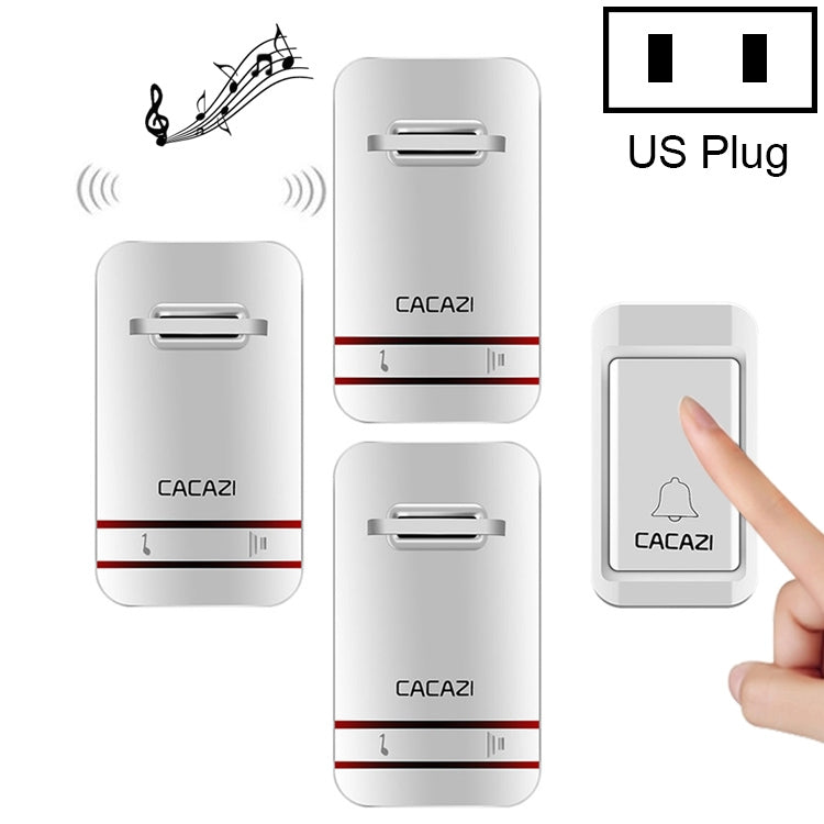 CACAZI V027G One Button Three Receivers Self-Powered Wireless Home Kinetic Electronic Doorbell, UK Plug CACAZI V027G One Button Three Receivers Self-Powered Wireless Home Kinetic Electronic Doorbell, UK Plug